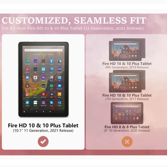 NWT DADANISM Case All-New Kindle Fire HD 10 Tablet 11th Gen 2021 Release Pink - Picture 2 of 7